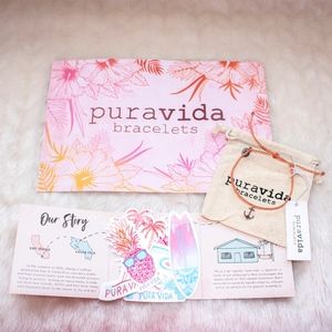 Pura Vida Silver Anchor Bracelet & Sticker Pack